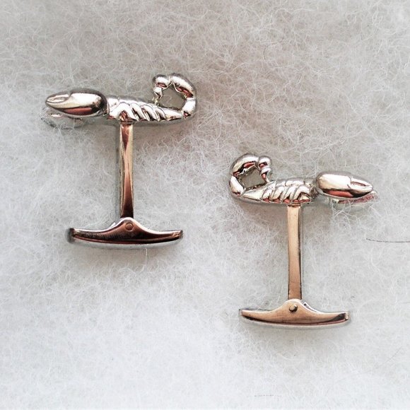 NEW In Box Designer Ravi Ratan Sterling Silver 925 Scorpio Cufflinks 13.7 grams - Picture 3 of 7